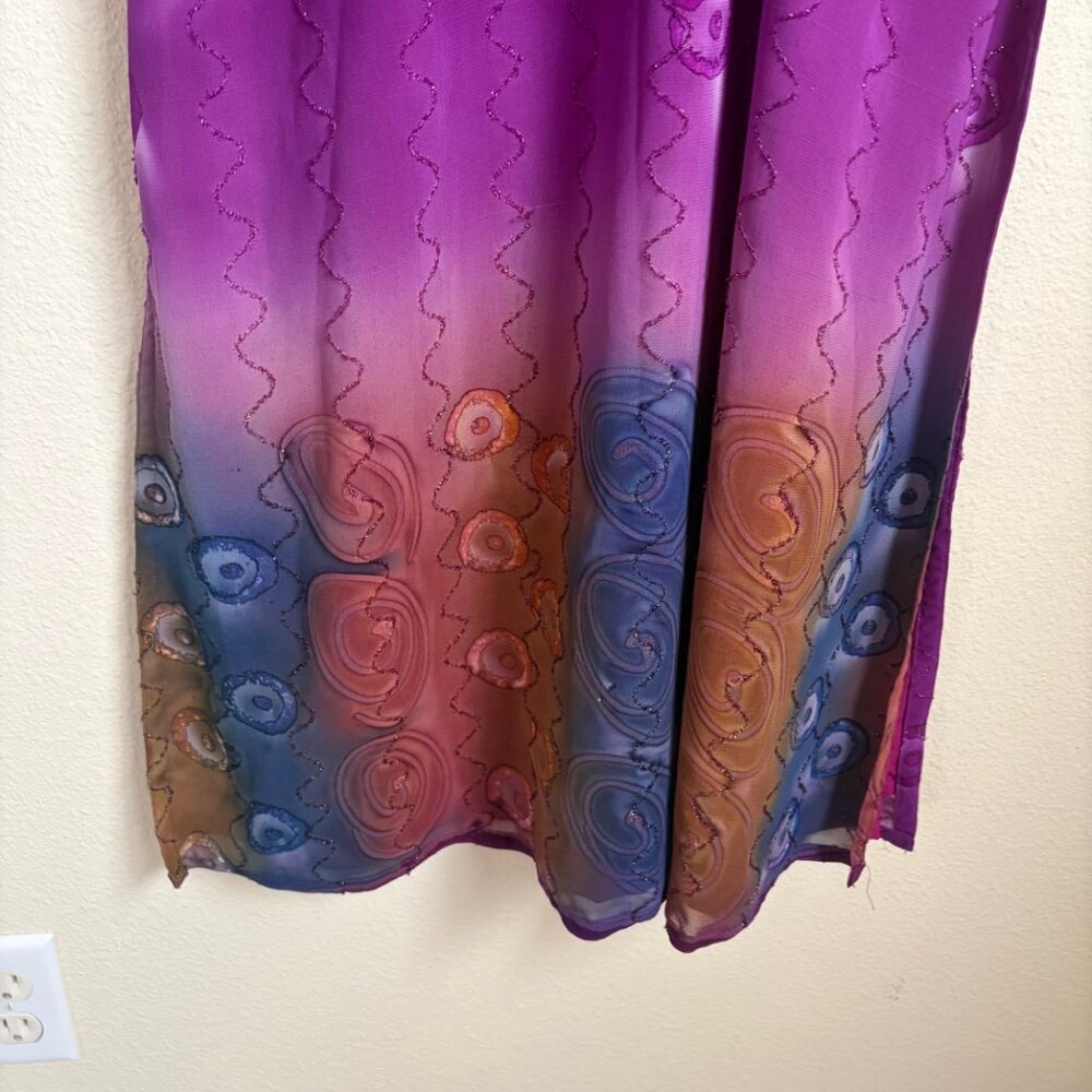 Handmade Tie Dye Embellished Tunic Dress Boho Festival One of a Kind M - Picture 8 of 16